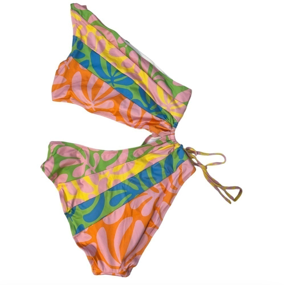 Solid & Striped The Randall‎ One Piece One Shoulder Small Cut Out Floral - Picture 6 of 8